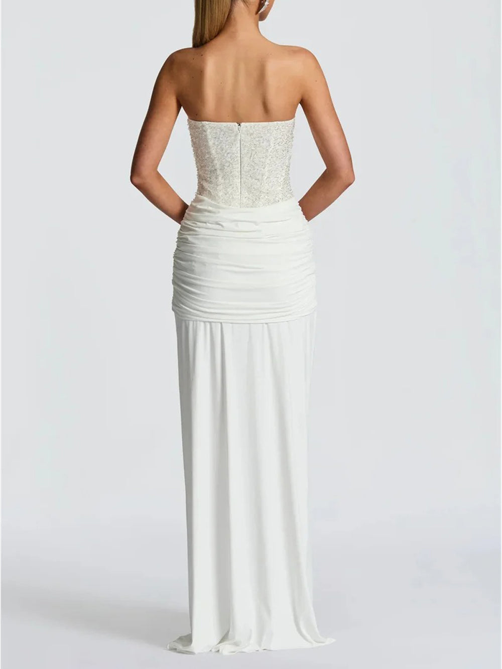 Marina Sparkle Draped Evening Gown