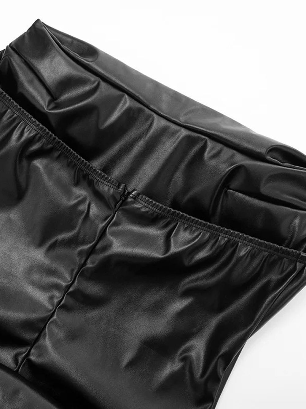 Vivienne Ruched Faux Leather Mini Dress