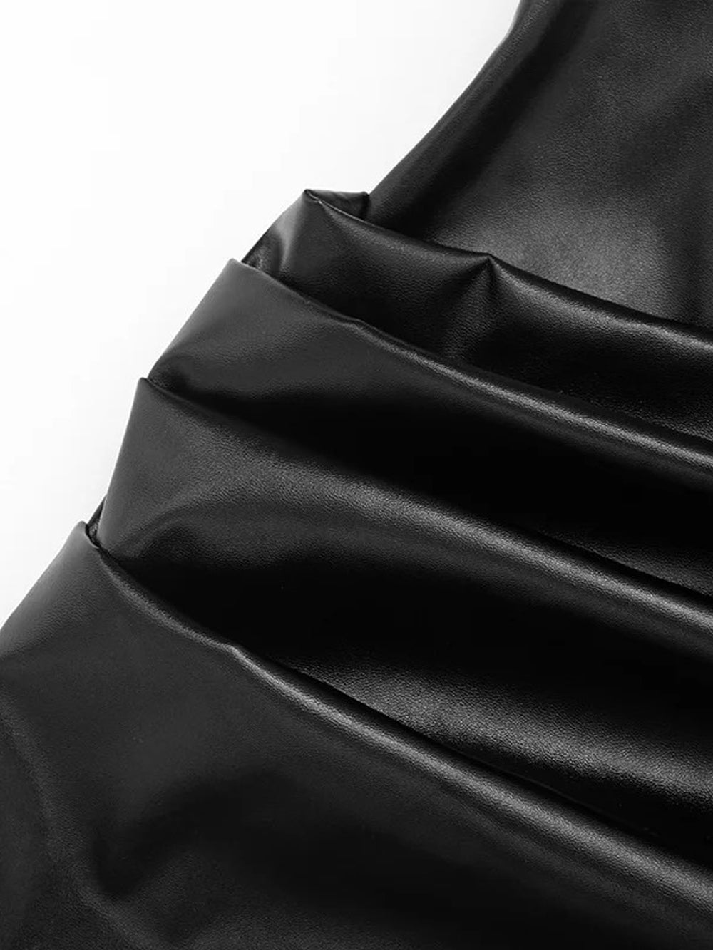 Vivienne Ruched Faux Leather Mini Dress