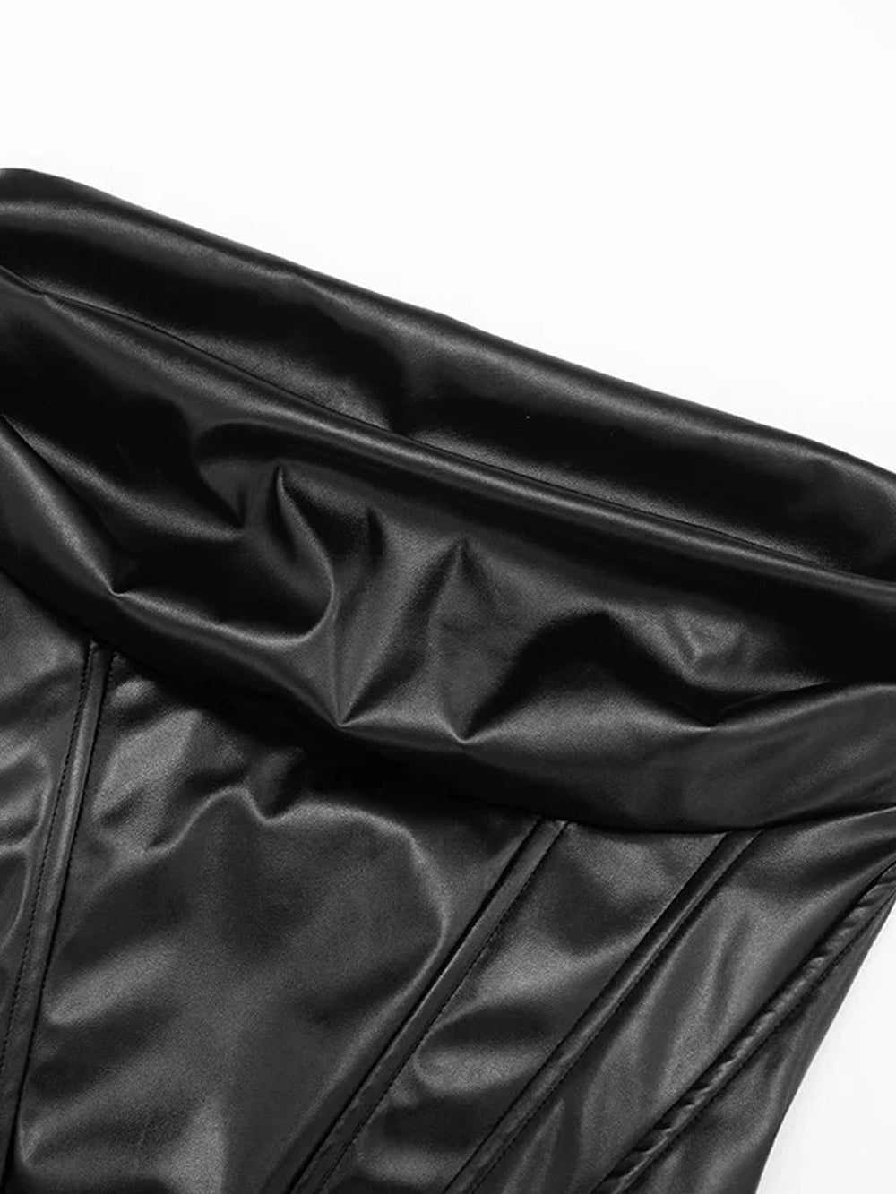 Vivienne Ruched Faux Leather Mini Dress