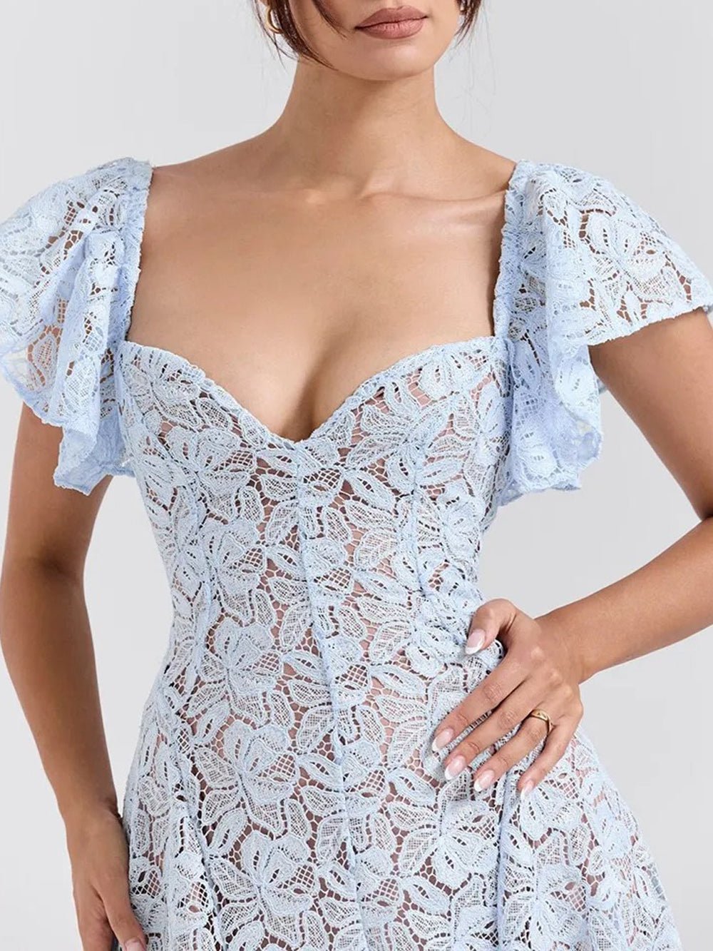 Adelin Short Sleeve Backless Midi Dress - Fashion Pov