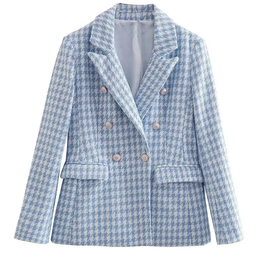 Aria Double Breasted Tweed Blazer - Fashion Pov