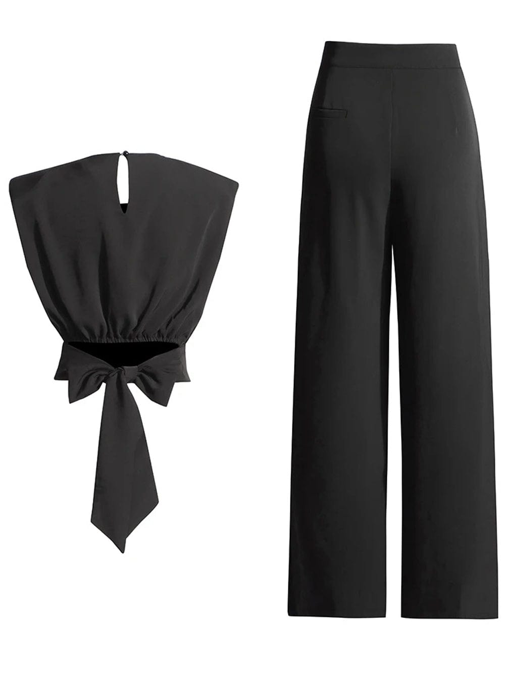 Avril Sleeveless Wide Leg Pant Chic Set - Fashion Pov