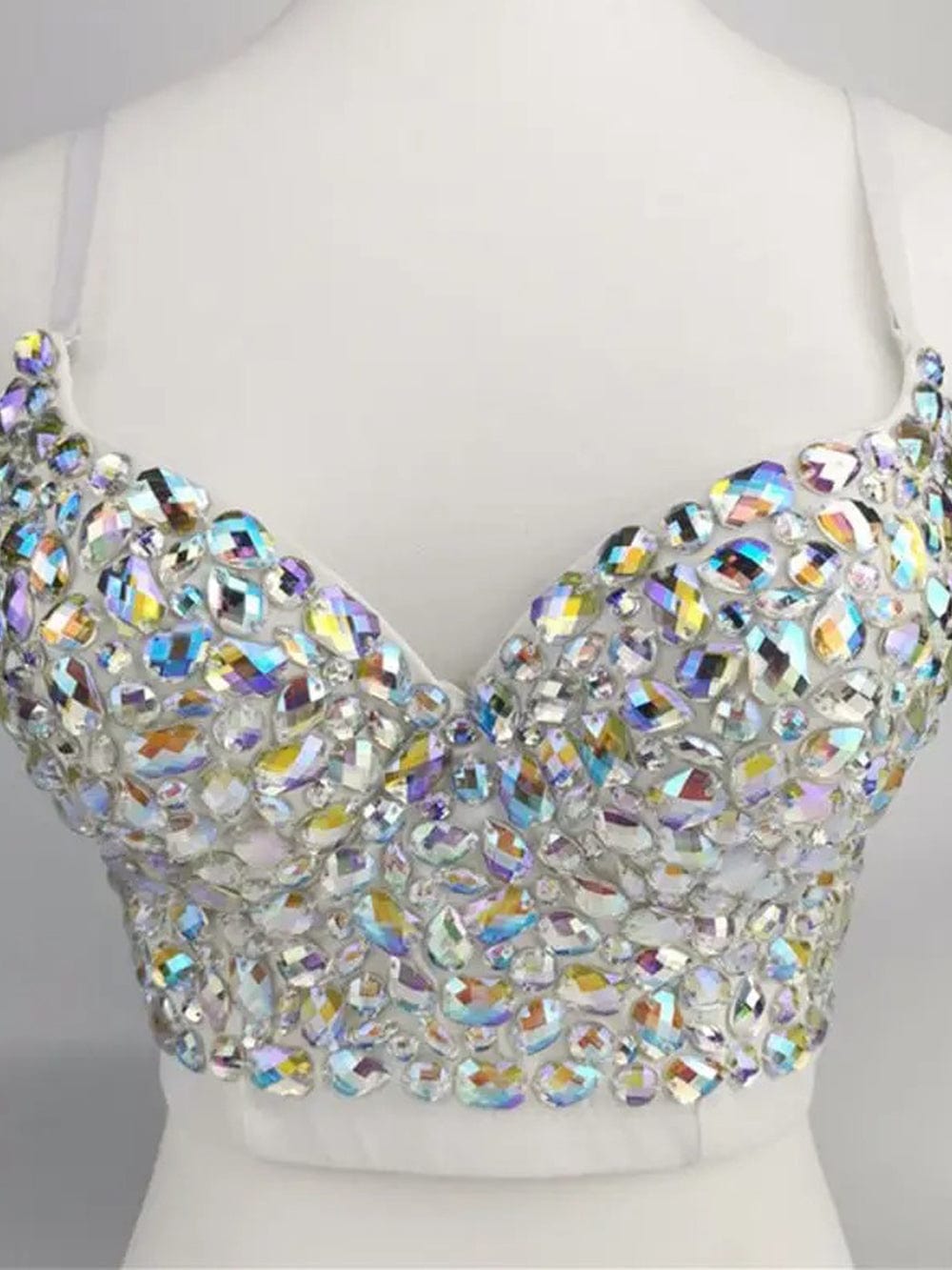 Avy Rhinestone Bustier Crop Top - Fashion Pov