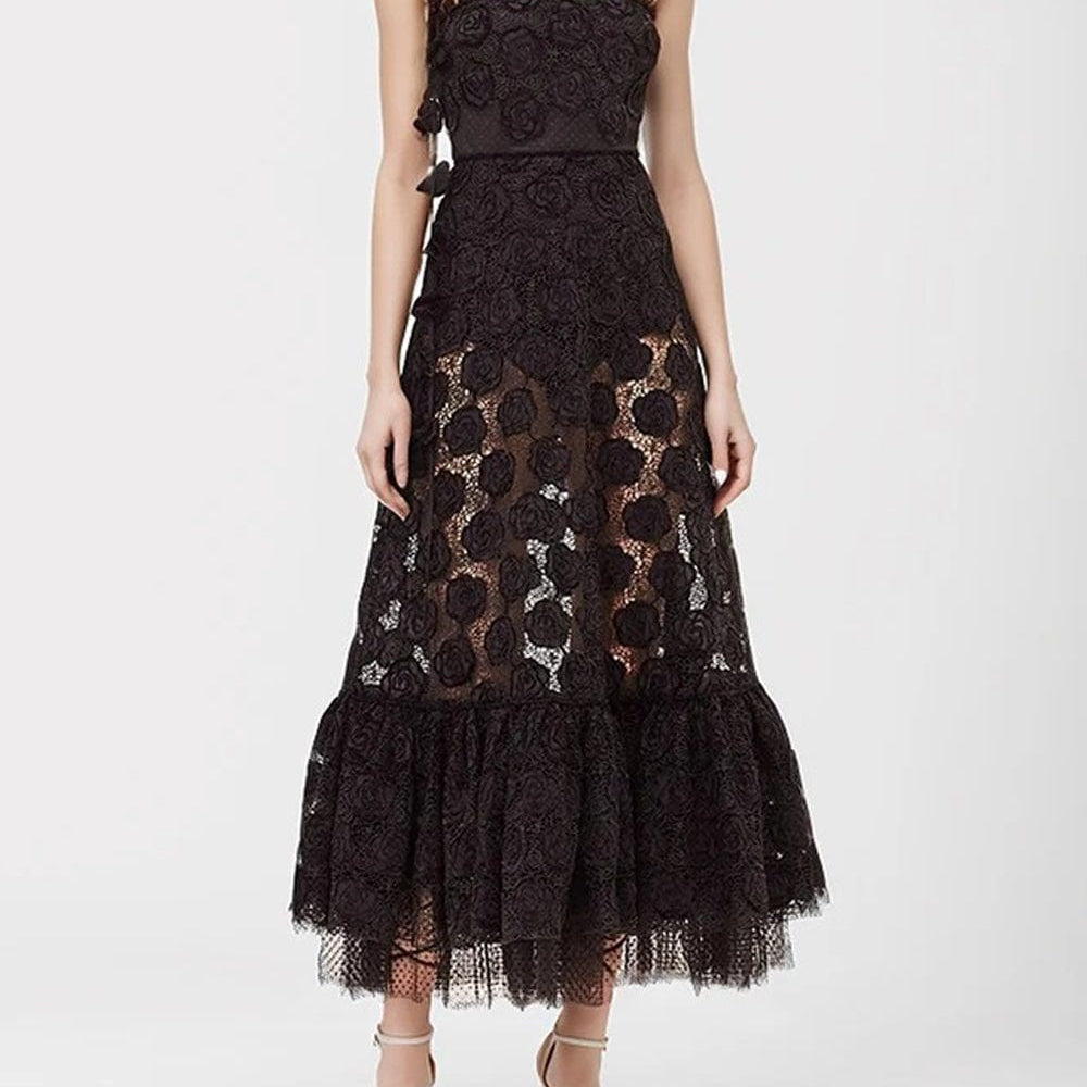 Bela Sleeveless Hollow Out Midi Dress - Fashion Pov