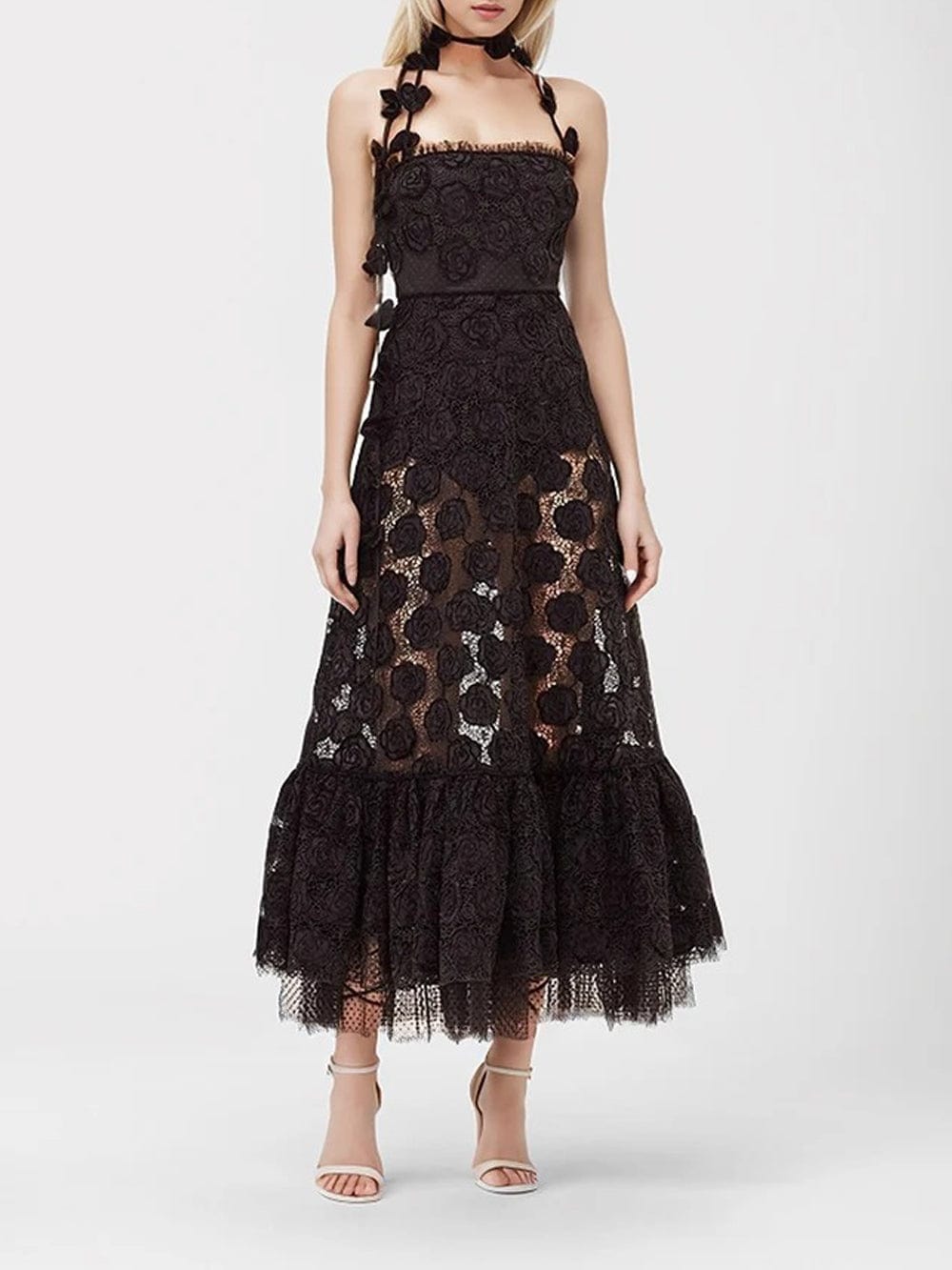 Bela Sleeveless Hollow Out Midi Dress - Fashion Pov