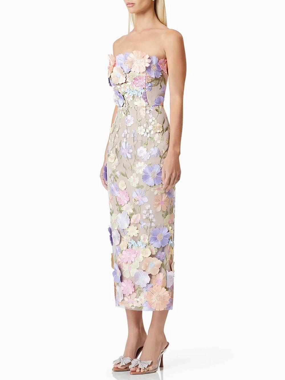 Calysta Appliques Sleeveless Midi Dress - Fashion Pov