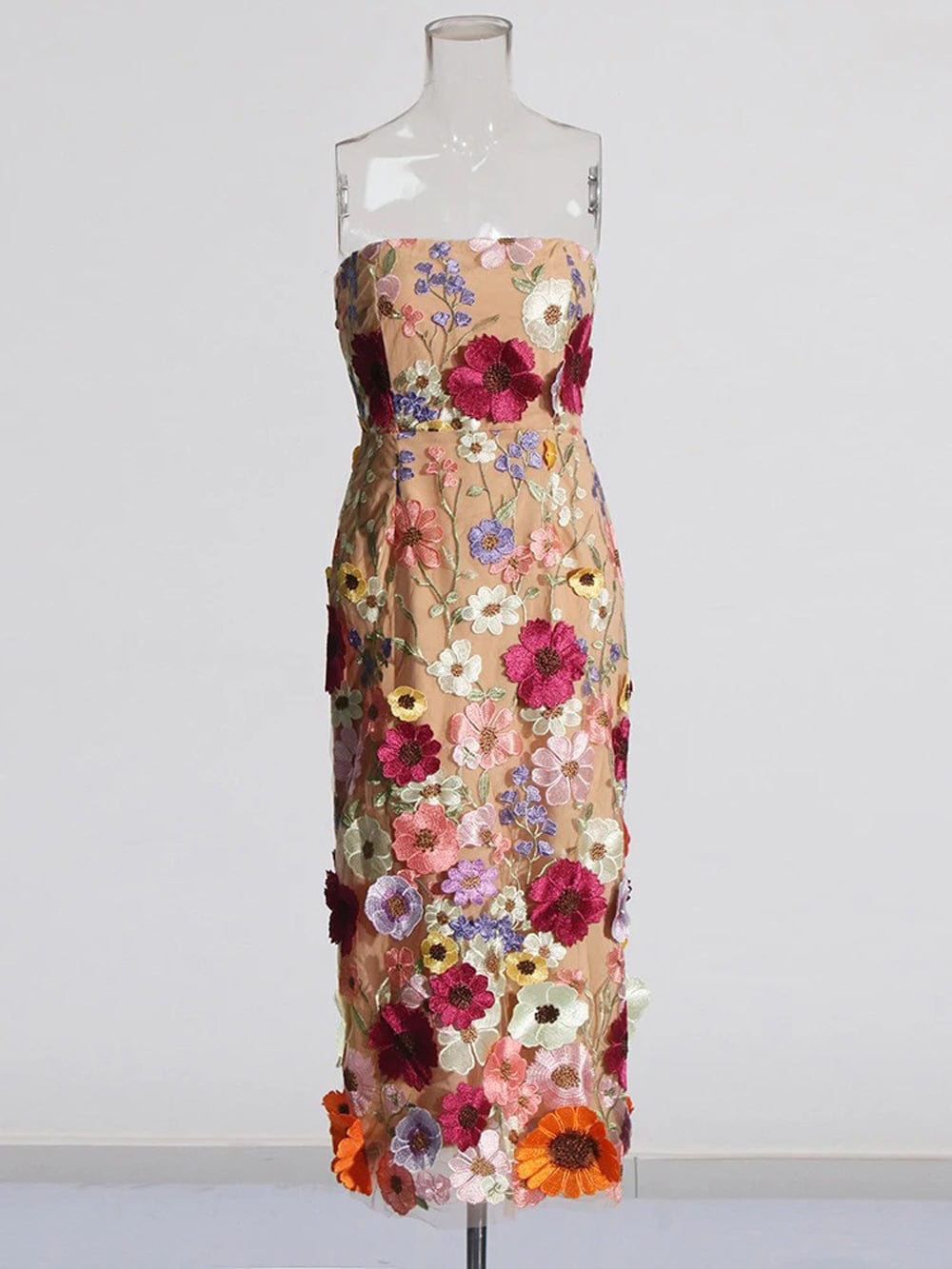 Calysta Appliques Sleeveless Midi Dress - Fashion Pov