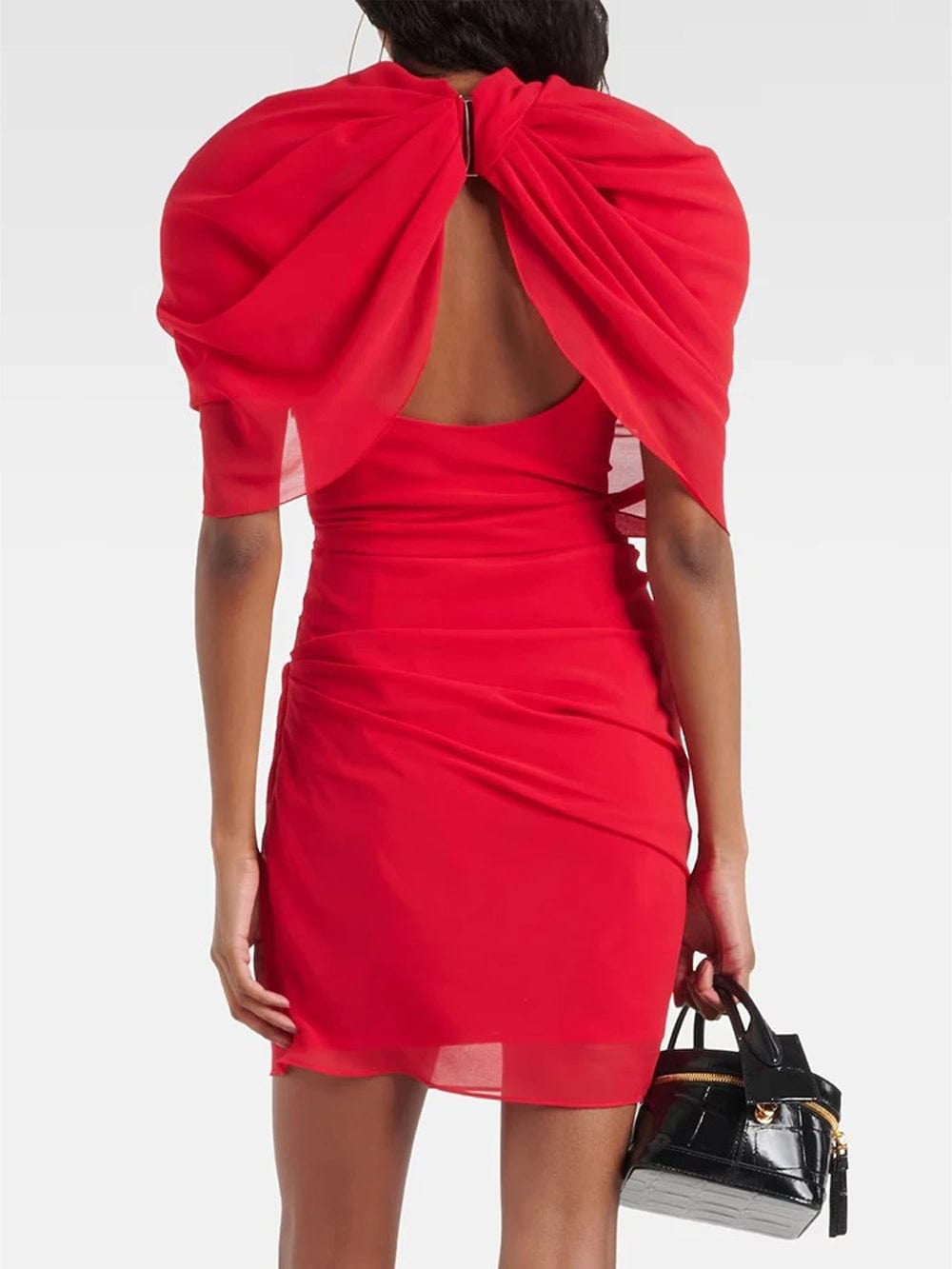 Cayce Folds Backless Mini Dress - Fashion Pov