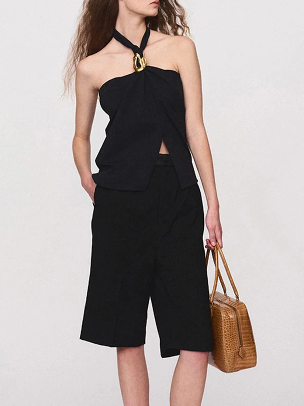 Cecile Backless Metal Buckle Tank Top - Fashion Pov