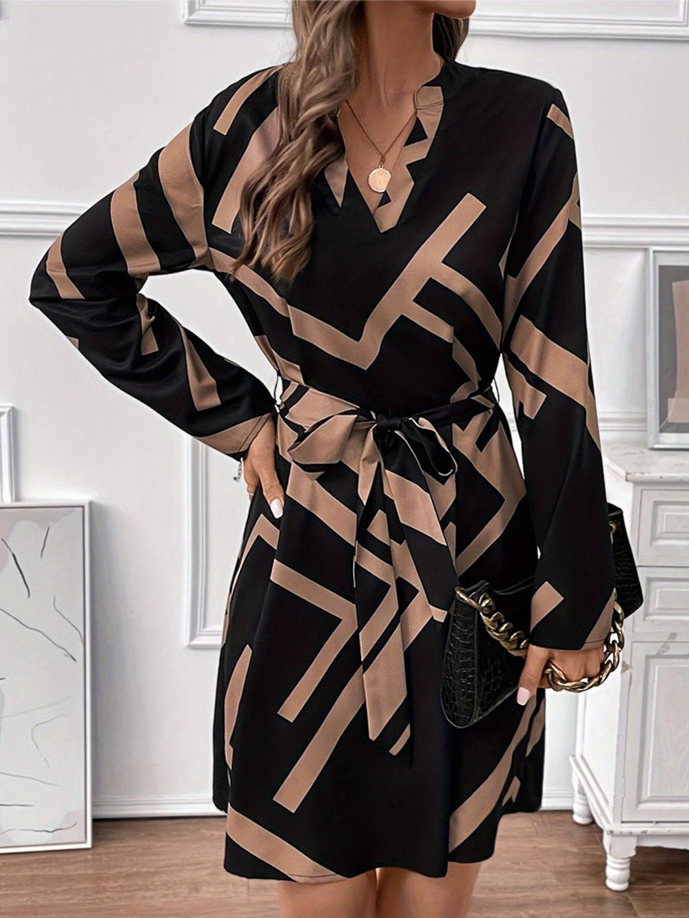 Charlie Neck Mini Dress - Fashion Pov