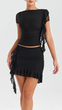 Daphne Ruffle Mini Skirt Set - Fashion Pov