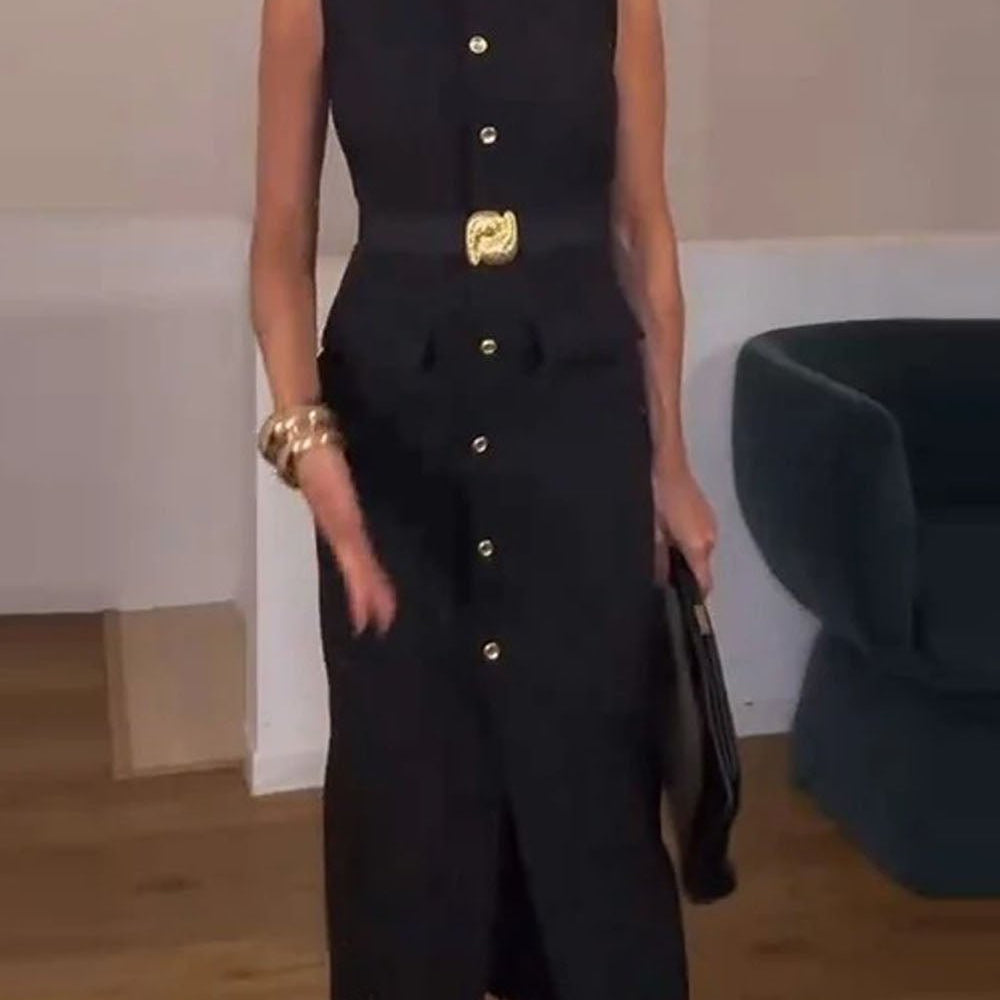 Daphne Sleeveless Midi Dress - Fashion Pov