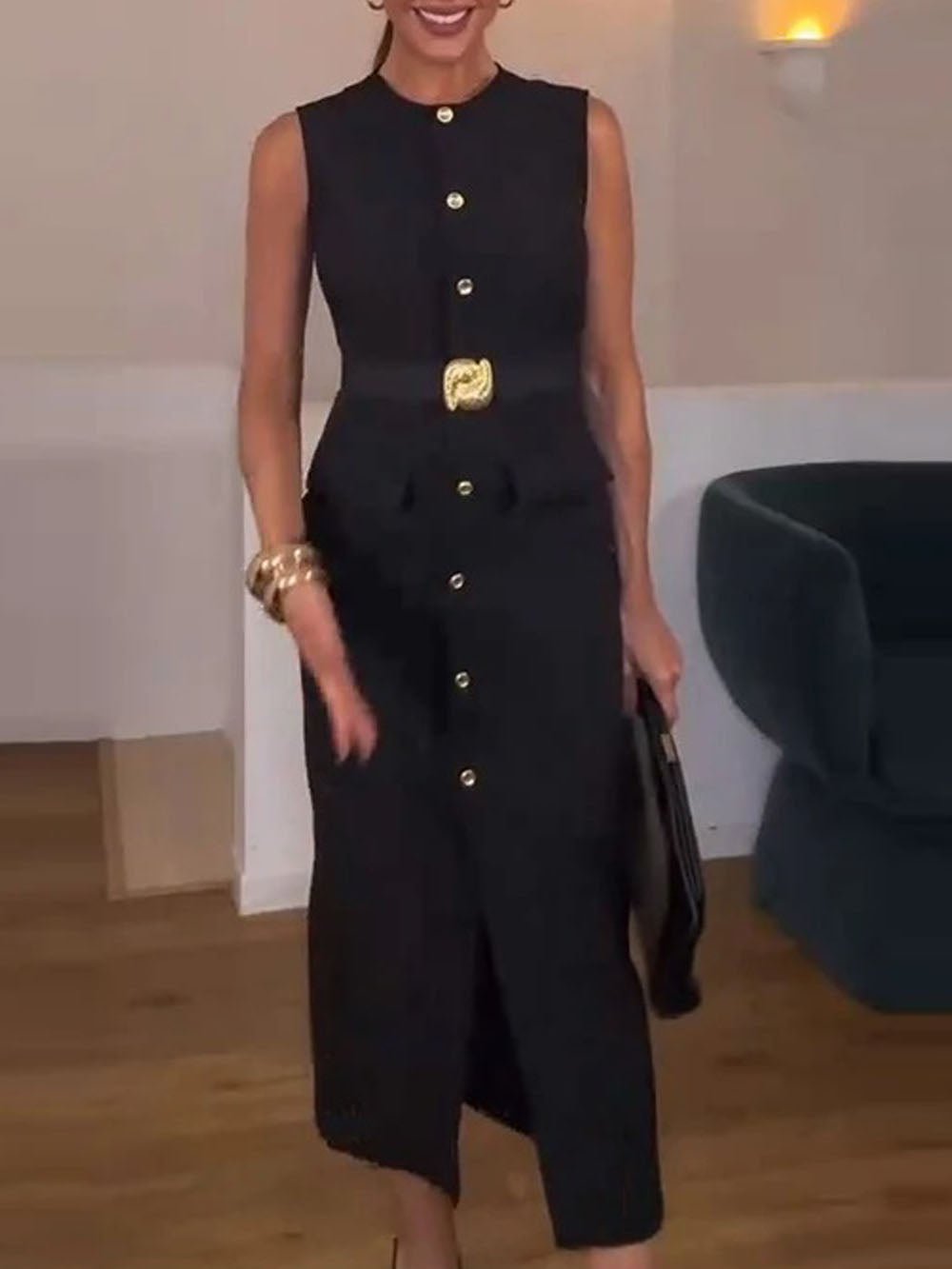 Daphne Sleeveless Midi Dress - Fashion Pov