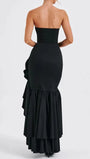 Eliza Strapless Split Ruffle Maxi Dress - Fashion Pov