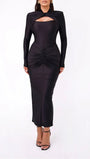 Emerson Hollow Out Long Sleeve Maxi Dress - Fashion Pov