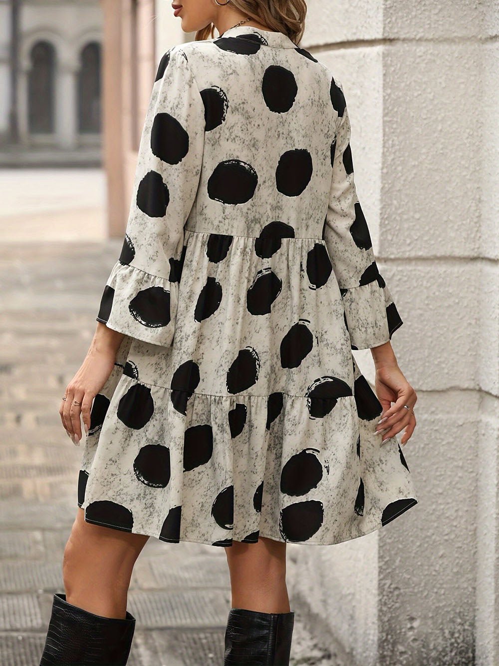 Emersyn Ruffle Long Sleeve Mini Dress - Fashion Pov