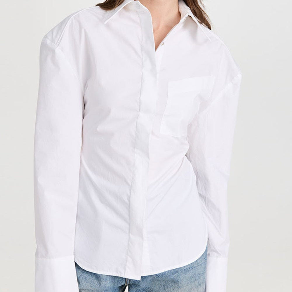 Emmily Backless Single Breasted Chic Blouse - Fashion Pov