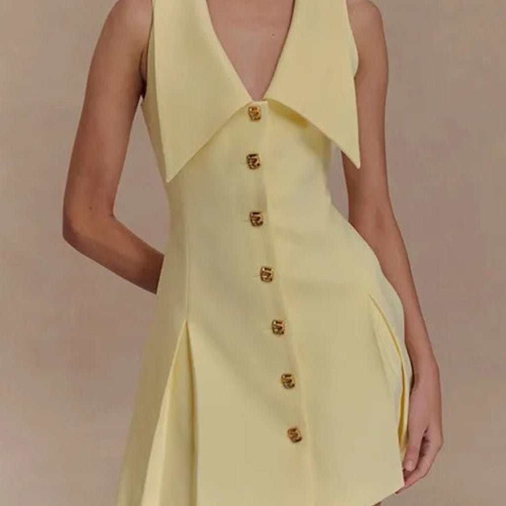 Faith Single Breasted Mini Dress - Fashion Pov