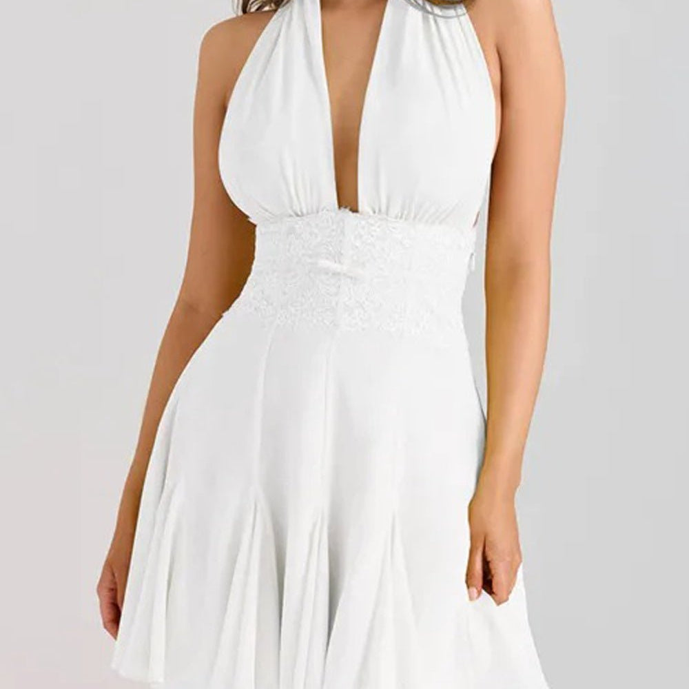 Gemma Lace Patchwork Mini Dress - Fashion Pov