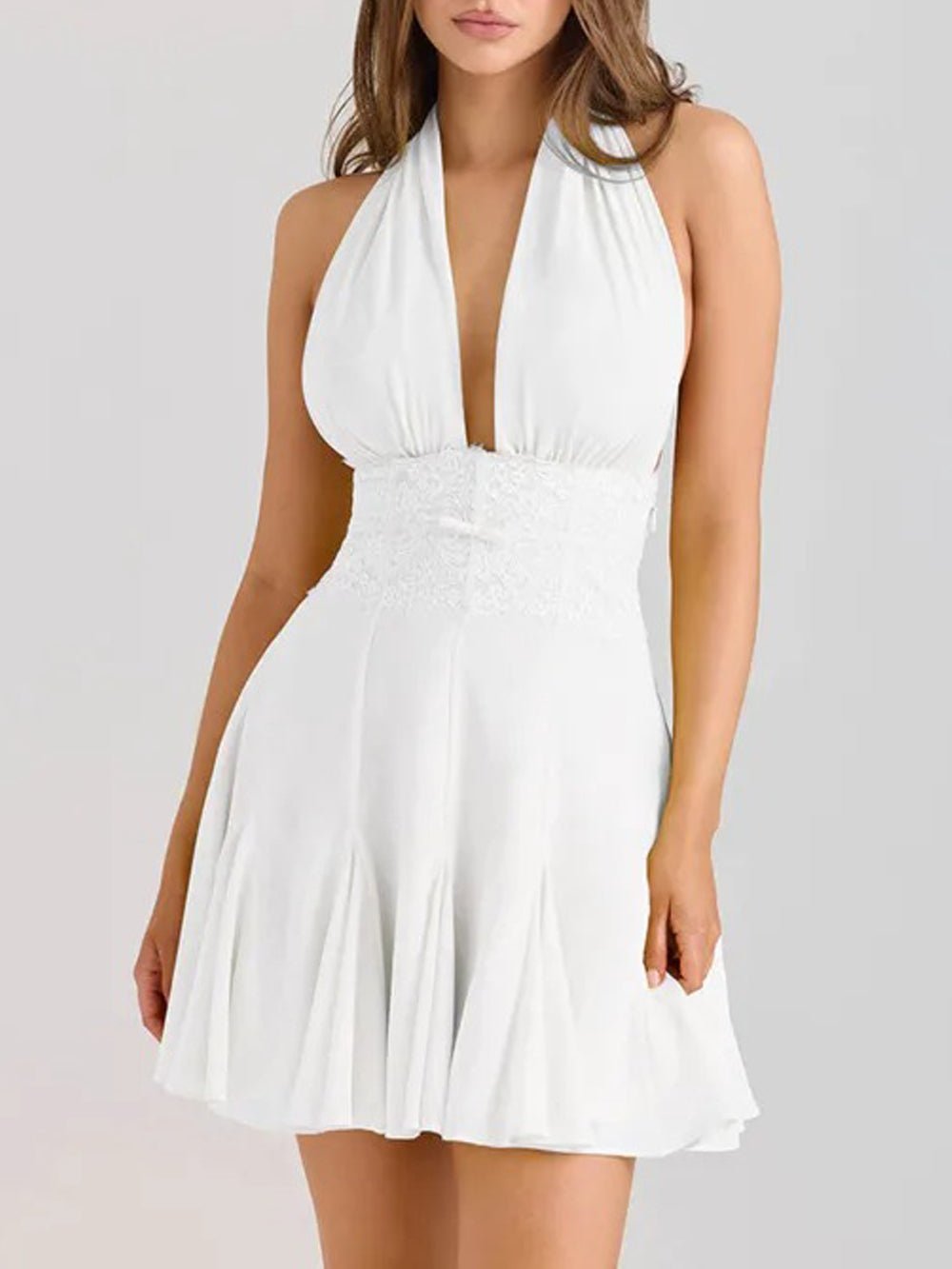 Gemma Lace Patchwork Mini Dress - Fashion Pov