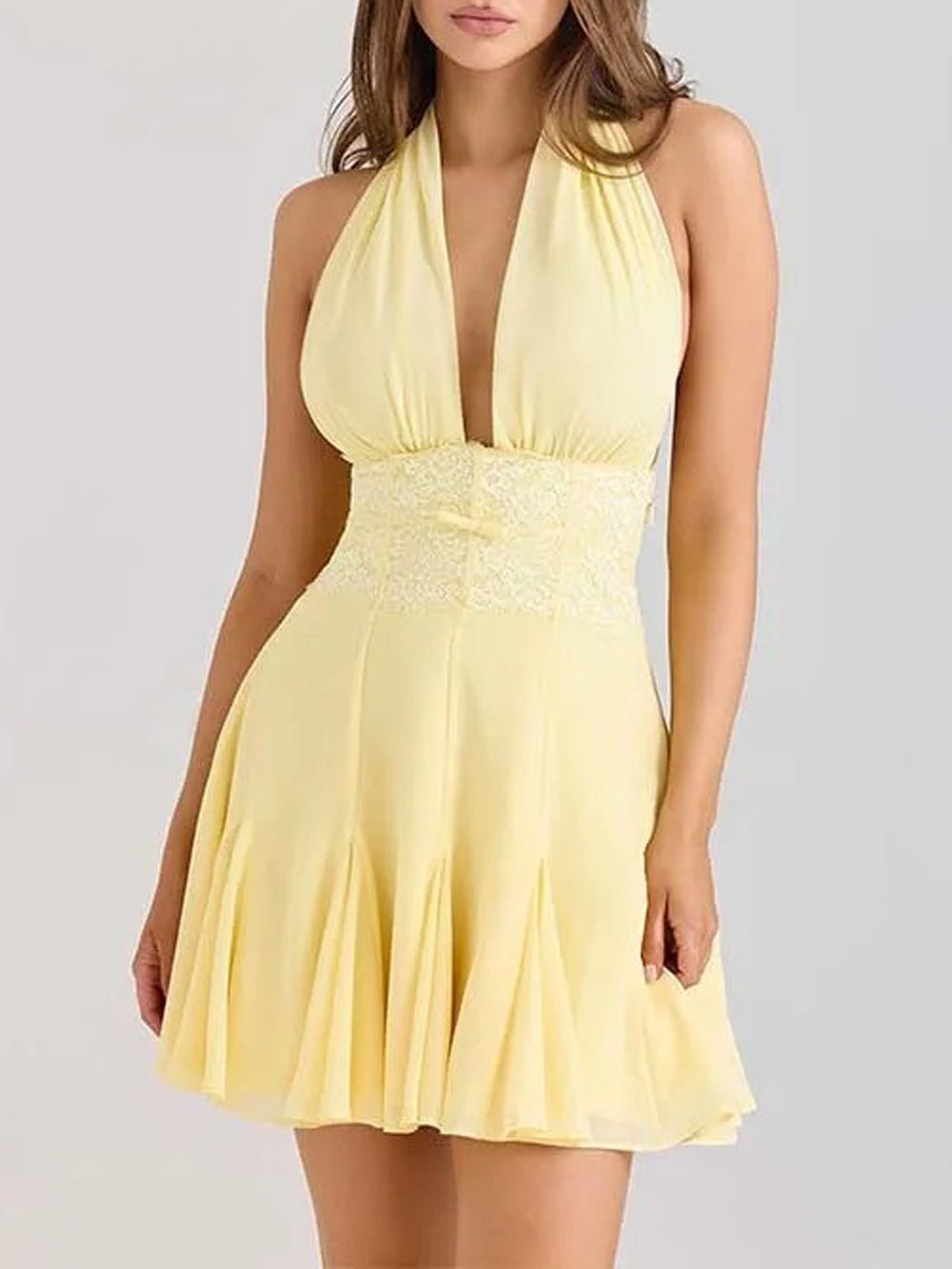 Gemma Lace Patchwork Mini Dress - Fashion Pov