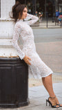 Giulia High Collar Lace Midi Dress - Fashion Pov