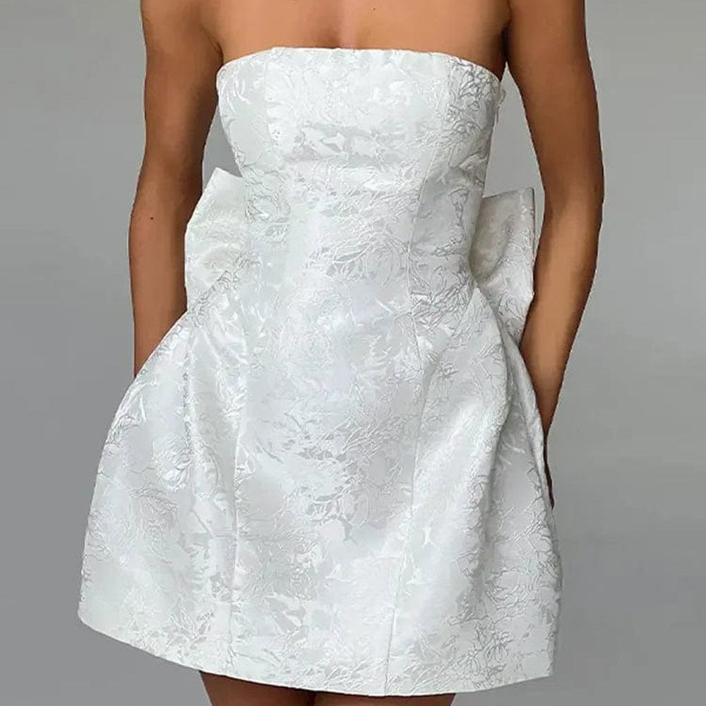 Harper Sleeveless Bow Embellished Mini Dress - Fashion Pov