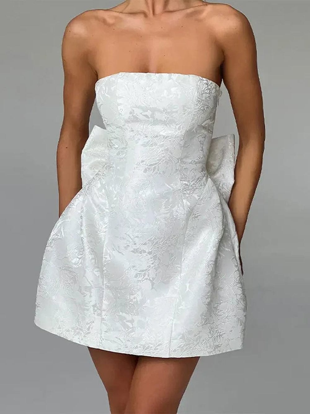 Harper Sleeveless Bow Embellished Mini Dress - Fashion Pov