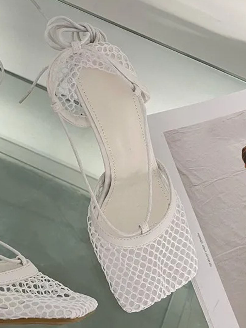 Hollow Mesh High Ankle Heel - Fashion Pov