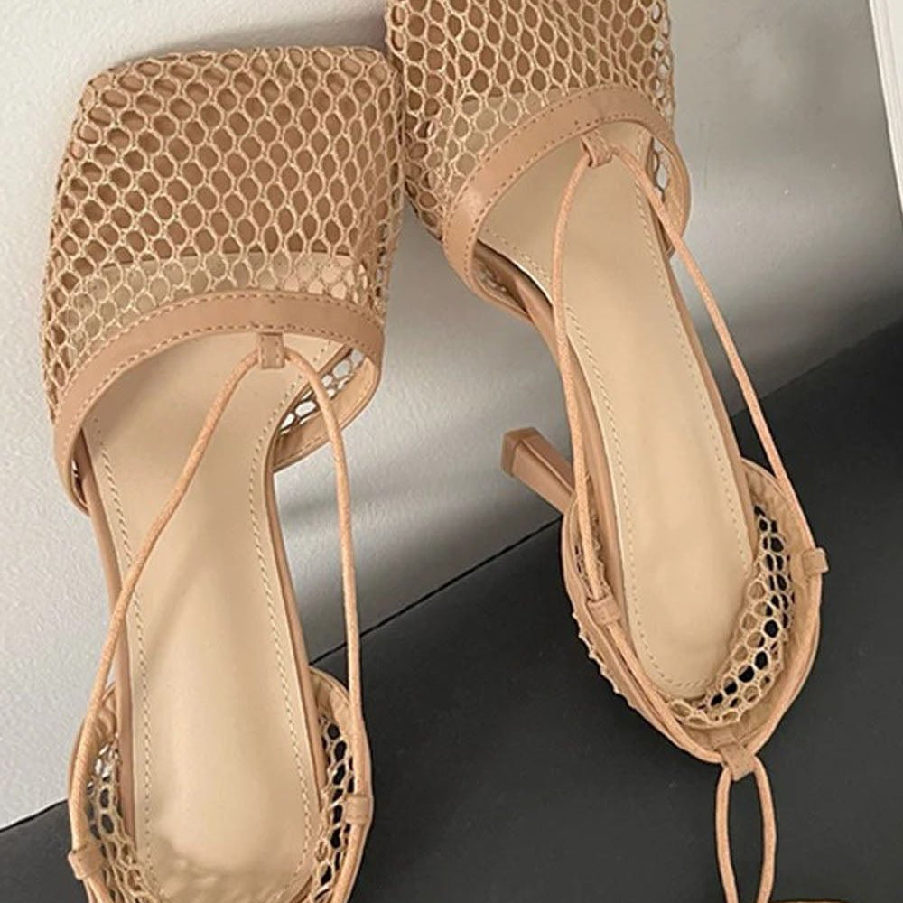 Hollow Mesh High Ankle Heel - Fashion Pov