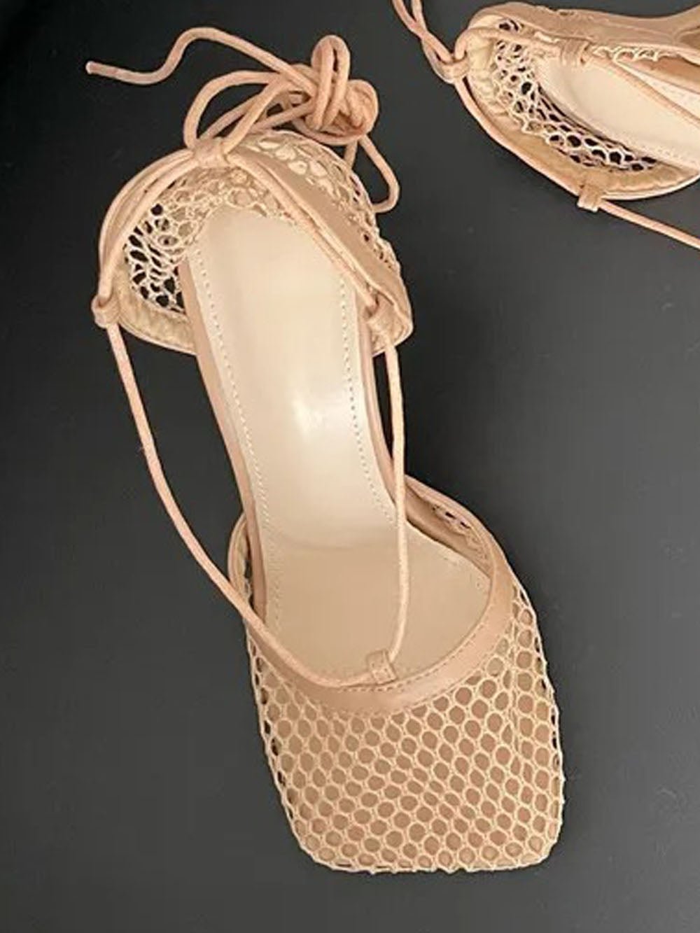 Hollow Mesh High Ankle Heel - Fashion Pov