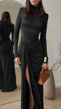 Isabel Long Sleeve Split Maxi Dress - Fashion Pov