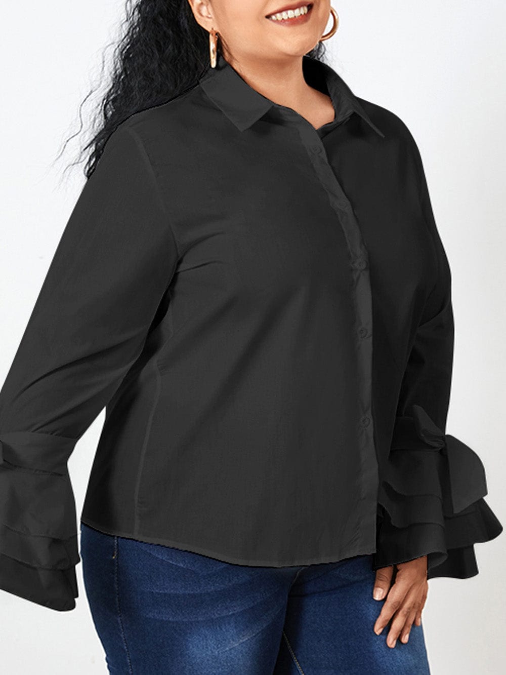 Isabella Buttoned Solid Casual Tunic Top - Fashion Pov