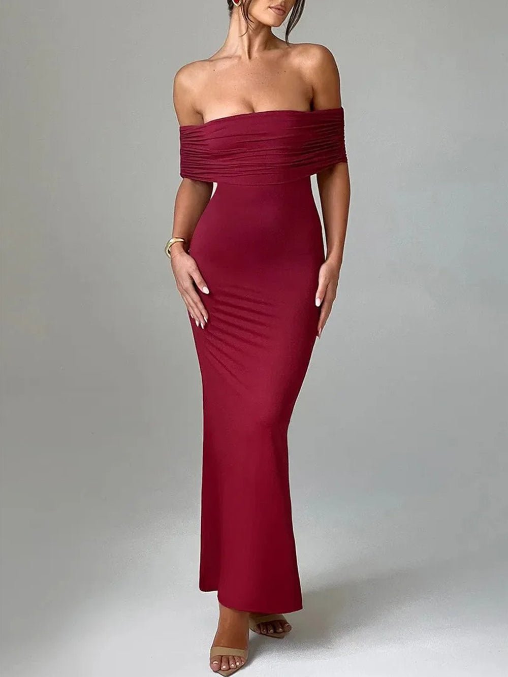 Jasmine Off Shoulder Sleeveless Maxi Dress - Fashion Pov