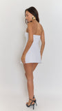 Juliet Strapless Backless Mini Dress In White - Fashion Pov