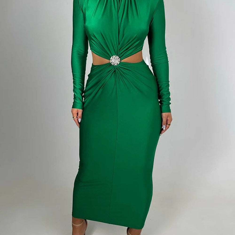 Kara Bodycon Hollow Out Maxi Dress - Fashion Pov