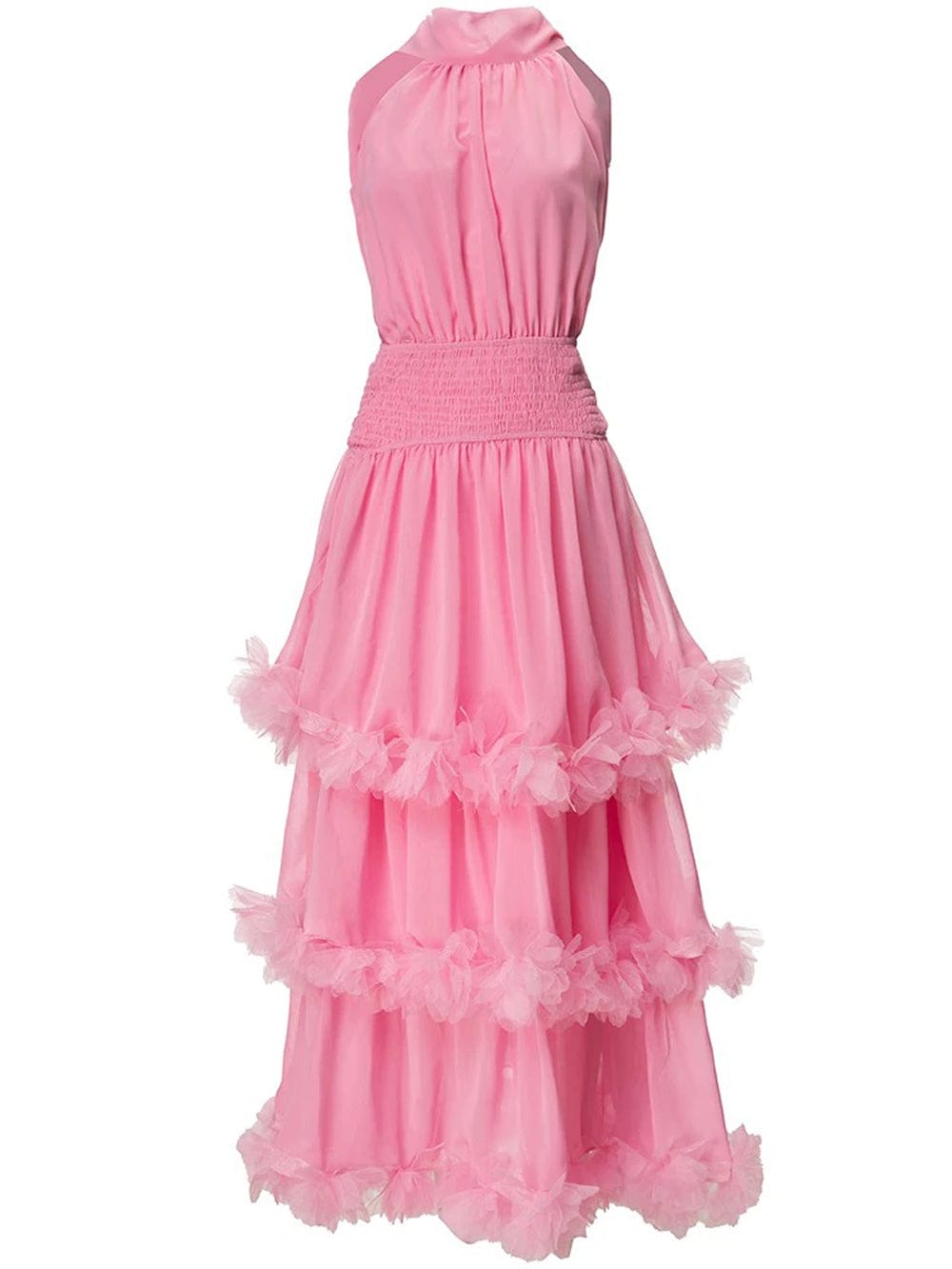 Katie Sleeveless Elastic Ruffle Maxi Dress - Fashion Pov