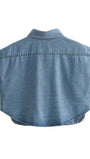 Kiara Cropped Denim Mini Shirt - Fashion Pov