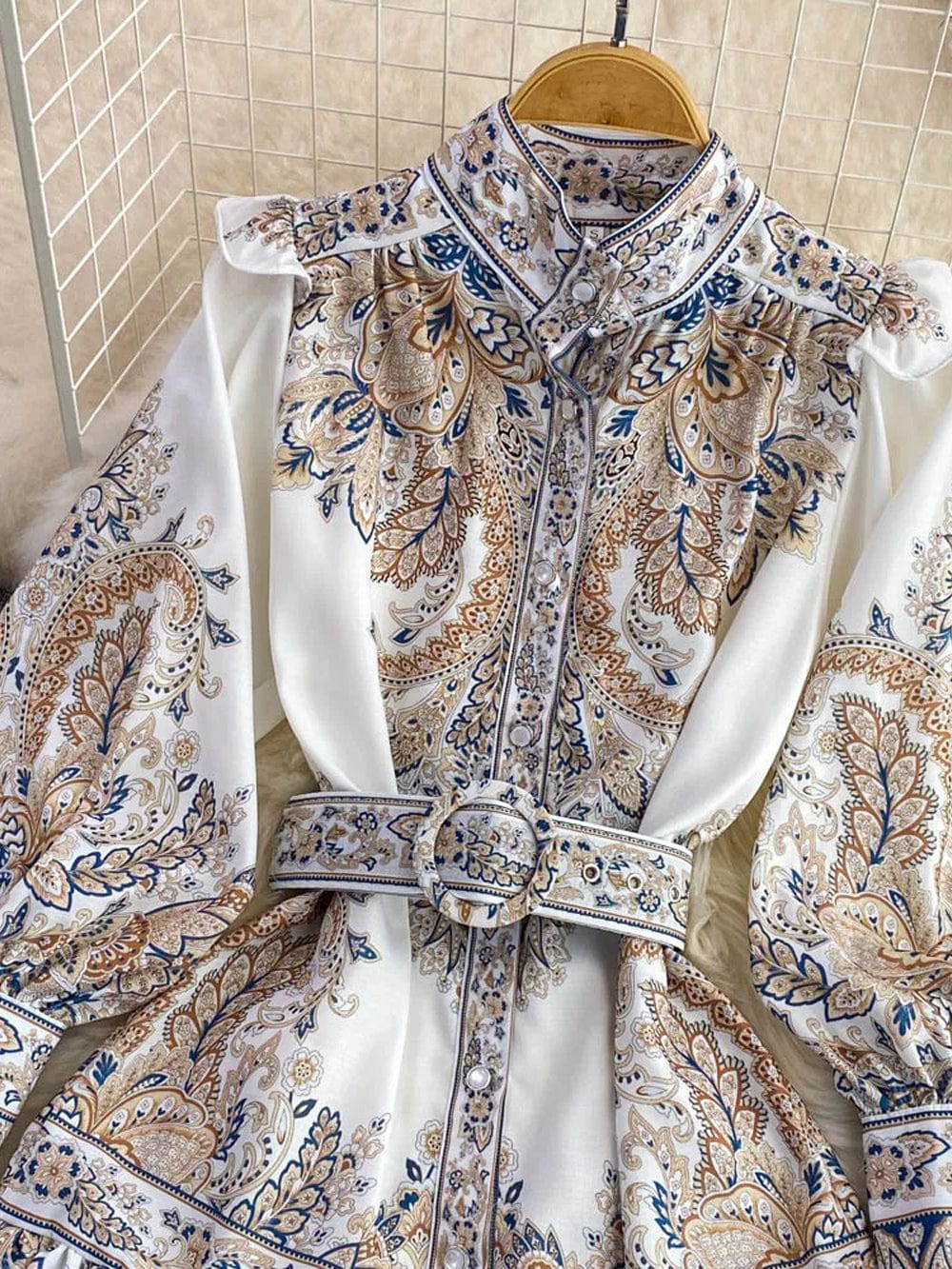 Liliana Ruffle Single Breasted Midi Dress - Fashion Pov