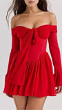 Lucy Off Shoulder Backless Mini Dress - Fashion Pov
