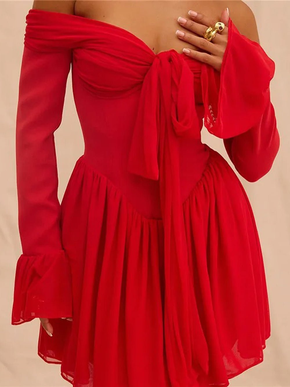 Lucy Off Shoulder Backless Mini Dress - Fashion Pov