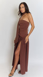 Lyra Backless Split Skirt Maxi Dress - Fashion Pov