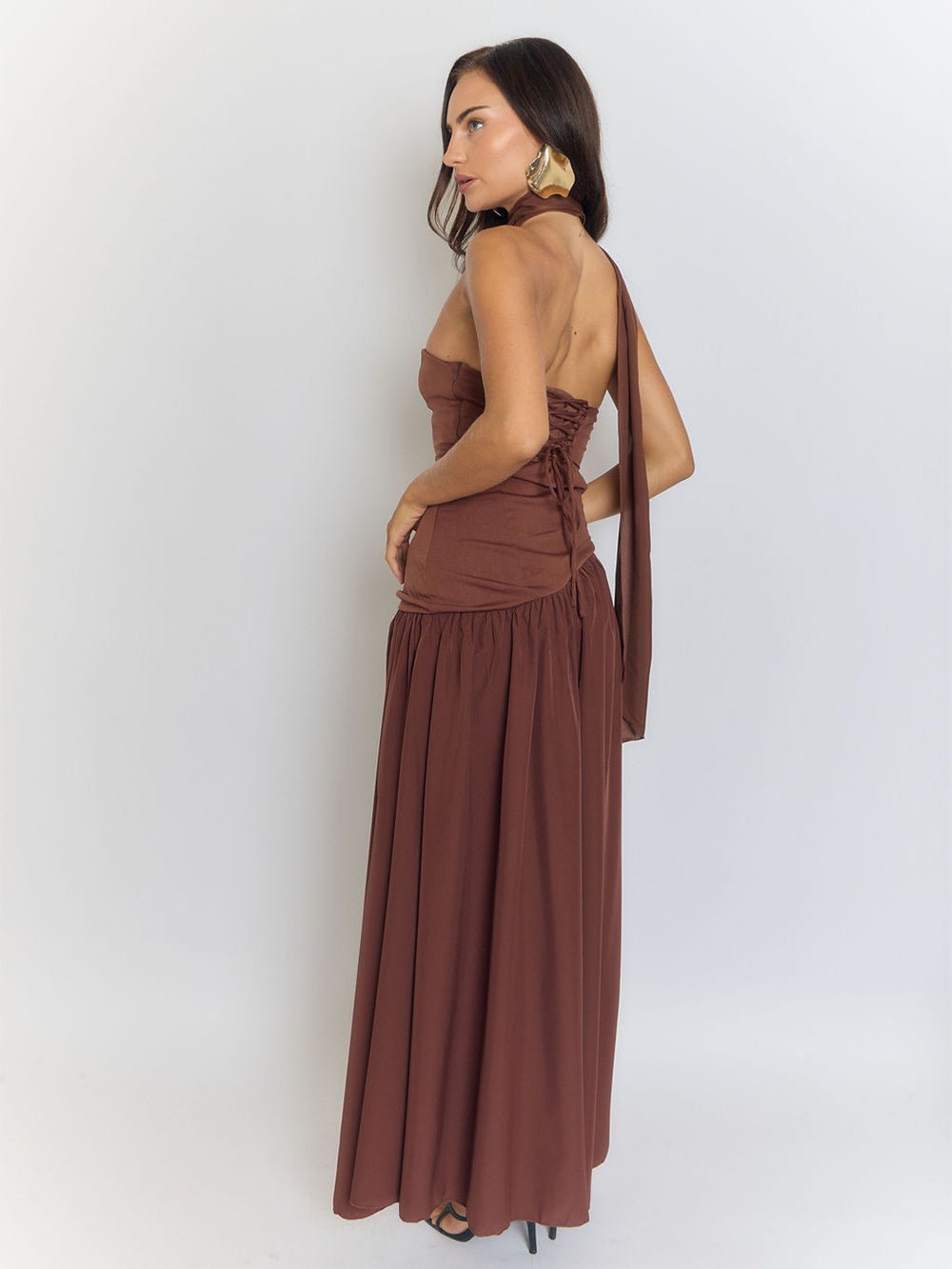 Lyra Backless Split Skirt Maxi Dress - Fashion Pov