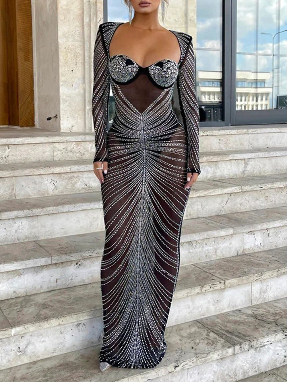 Olive Bodycon Maxi Dress - Fashion Pov