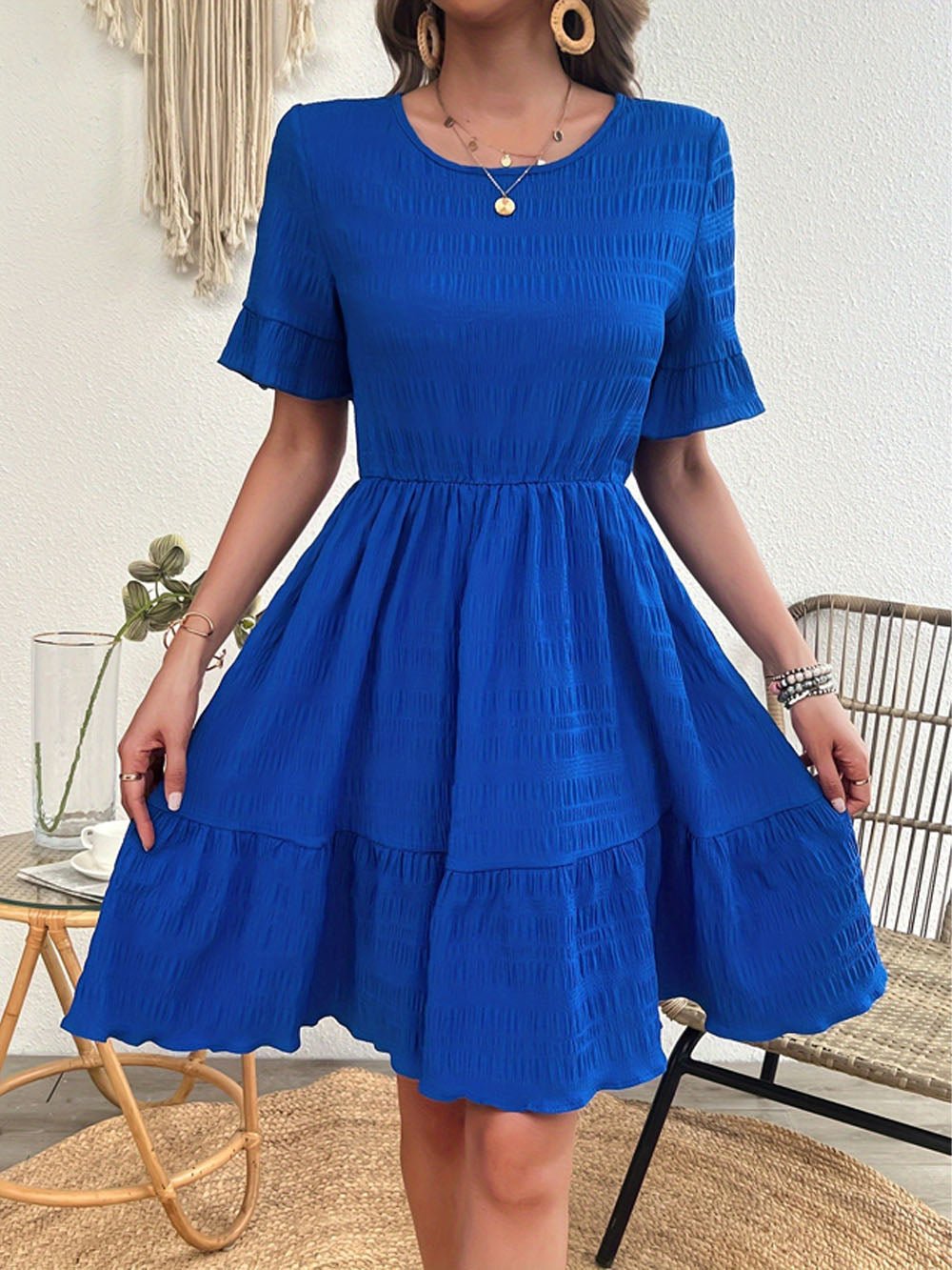 Parker Ruffle Hem Tiered Mini Dress - Fashion Pov
