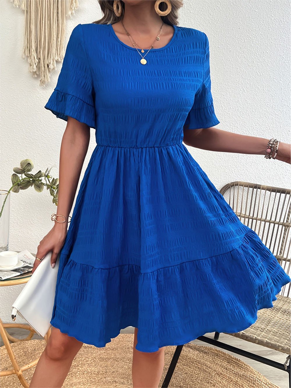 Parker Ruffle Hem Tiered Mini Dress - Fashion Pov