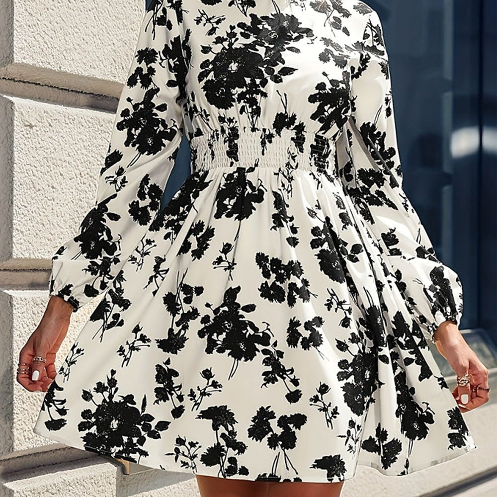 Peyton Floral Long Sleeve Mini Dress - Fashion Pov