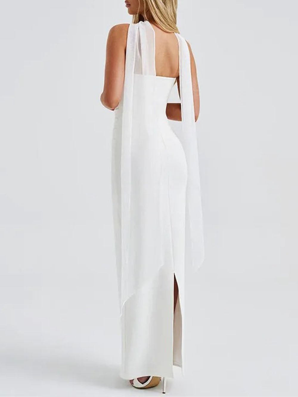 River Off Shoulder Backless Maxi Dress - Fashion Pov