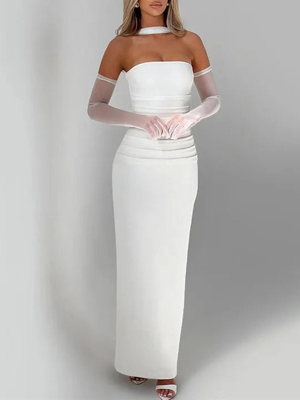 River Off Shoulder Backless Maxi Dress - Fashion Pov